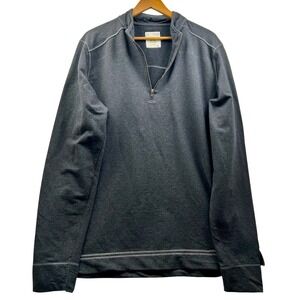 ECOTHS 1/4 Zip Pullover Men XXL Charcoal Organic Cotton Stretch Smart Casual